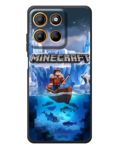 Чехол для Motorola Moto G17 с картинкой «Minecraft ледяной мир»