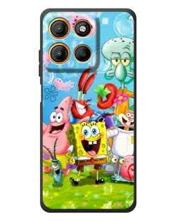 Чехол для Motorola Moto G17 с картинкой «Губка Боб и друзья»