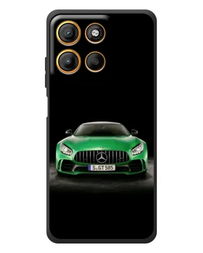 Чохол для Motorola Moto G17 з картинкою «Mercedes — неоновий лого»