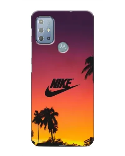 Чехол для Motorola MOTO G20 с картинкой «Nike на закате солнца»