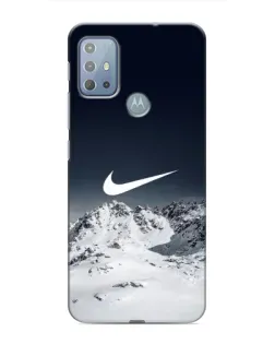 Чехол для Motorola MOTO G20 с картинкой «Nike — зимние горы»