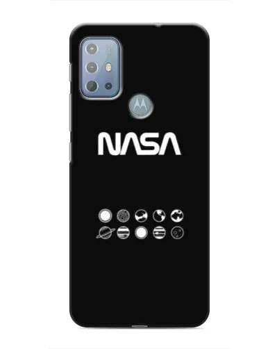 Чехол для Motorola MOTO G20 с картинкой «NASA — технический принт»