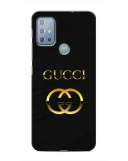 Чехол для Motorola MOTO G20 с картинкой «Золотой логотип Gucci»