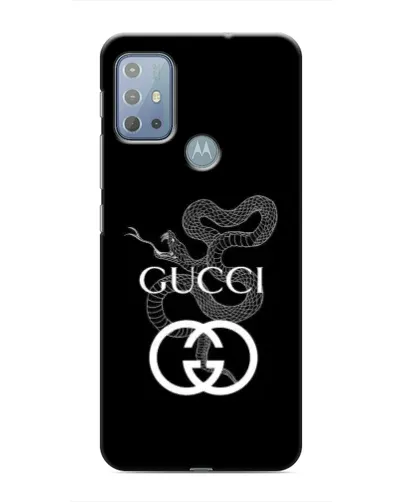 Чехол для Motorola MOTO G20 с картинкой «Gucci — серебряная змея»