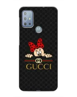 Чехол для Motorola MOTO G20 с картинкой «Минни Маус Gucci — черный»