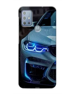 Чехол для Motorola MOTO G20 с картинкой «Взгляд BMW с синими фарами» Чехол для Motorola MOTO G20 с картинкой «Взгляд BMW с синими фарами»