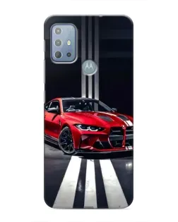 Чехол для Motorola MOTO G20 с картинкой «Красная BMW на дороге»