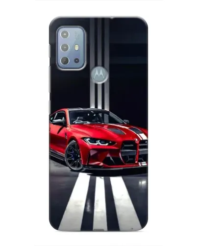 Чехол для Motorola MOTO G20 с картинкой «Красная BMW на дороге»