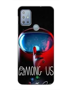 Чехол для Motorola MOTO G20 с картинкой «Красный импостер — макро»