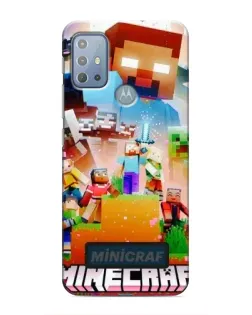 Чехол для Motorola MOTO G20 с картинкой «Minecraft герои игры»