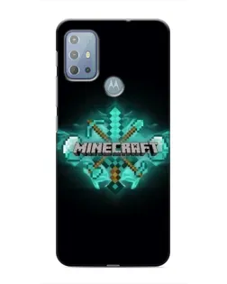 Чехол для Motorola MOTO G20 с картинкой «Minecraft Diamond лого»