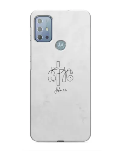Чехол для Motorola MOTO G20 с картинкой «Иоанна 3:16 Крест»
