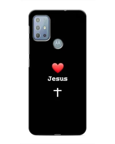 Чехол для Motorola MOTO G20 с картинкой «Сердце - Jesus»