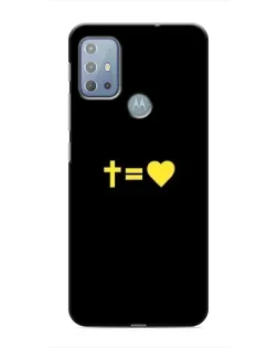 Чехол для Motorola MOTO G20 с картинкой «Сердце и Крест»