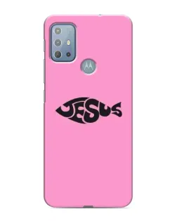 Чехол для Motorola MOTO G20 с картинкой «Розовый символ  Jesus»