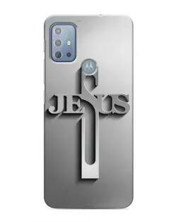 Чохол для Motorola MOTO G20 з картинкою «Металевий хрест Jesus»