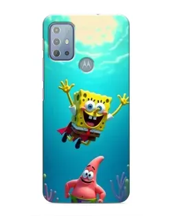 Чехол для Motorola MOTO G20 с картинкой «Спанч Боб под водой»