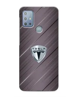 Чехол для Motorola MOTO G20 с картинкой «Металлическая текстура Tesla»