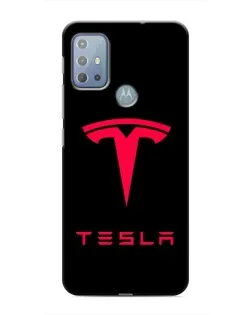 Чехол для Motorola MOTO G20 с картинкой «Tesla Red Logo»