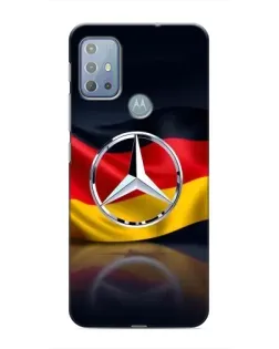 Чехол для Motorola MOTO G20 с картинкой «Mercedes — флаг Германии»