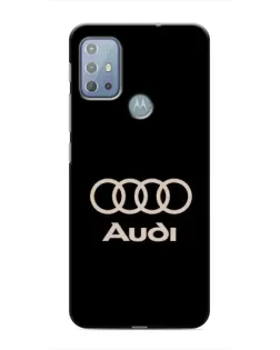 Чехол для Motorola MOTO G20 с картинкой «Audi — золотой логотип»