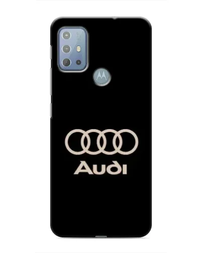 Чехол для Motorola MOTO G20 с картинкой «Audi — золотой логотип»