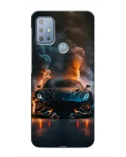 Чехол для Motorola MOTO G20 с картинкой «Lamborghini дымная эстетика»