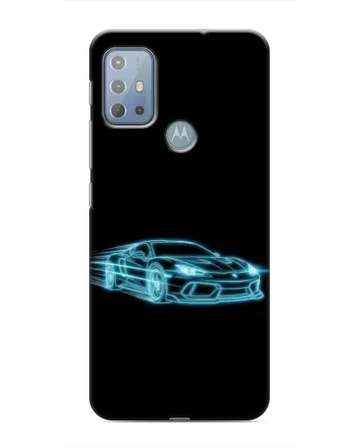 Чехол для Motorola MOTO G20 с картинкой «Неоновый контур Lamborghini»