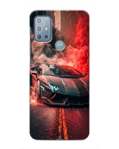 Чехол для Motorola MOTO G20 с картинкой «Lamborghini красный дым»