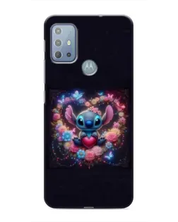 Чехол для Motorola MOTO G20 с картинкой «Stitch в цветах»