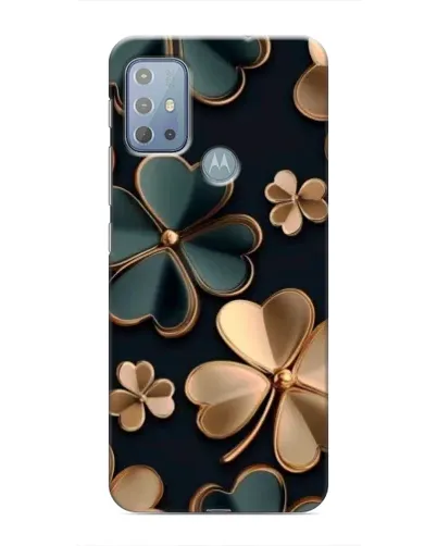 Чехол для Motorola MOTO G20 с картинкой «Клевер в золоте»