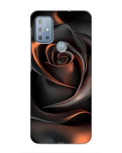 Чехол для Motorola MOTO G20 с картинкой «Шелковая черная роза»