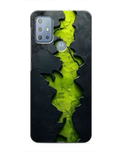 Чехол для Motorola MOTO G20 с картинкой «Салатовый разлом скалы»