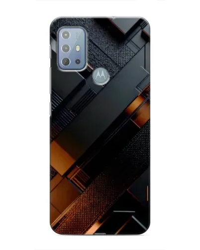 Чехол для Motorola MOTO G20 с картинкой «Черные геометрические блоки»
