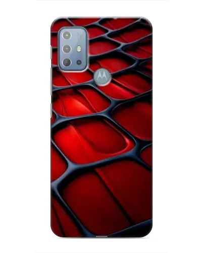 Чехол для Motorola MOTO G20 с картинкой «Красная глянцевая сетка»
