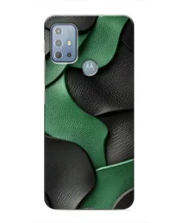 Чехол для Motorola MOTO G20 с картинкой «Зеленые кожаные волны»