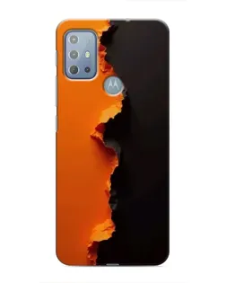 Чехол для Motorola MOTO G20 с картинкой «Оранжевый разлом»