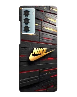 Чехол для Motorola MOTO G200 с картинкой «Золотой Nike на металле»
