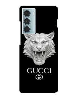 Чехол для Motorola MOTO G200 с картинкой «Gucci — серебряный лев»