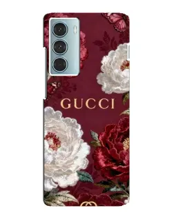 Чехол для Motorola MOTO G200 с картинкой «Gucci — бордовые розы»