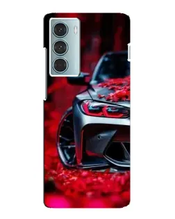 Чехол для Motorola MOTO G200 с картинкой «Спортивная BMW и цветы»