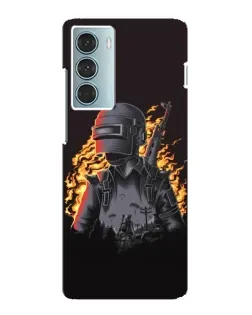 Чехол для Motorola MOTO G200 с картинкой «PUBG — огненный силуэт»