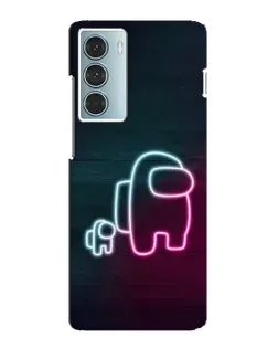Чехол для Motorola MOTO G200 с картинкой «Among Us неон-арт»