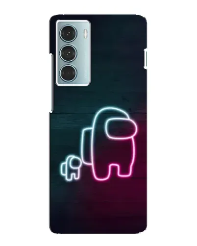 Чехол для Motorola MOTO G200 с картинкой «Among Us неон-арт»
