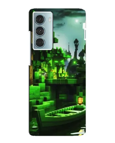 Чехол для Motorola MOTO G200 с картинкой «Minecraft лесной пейзаж»