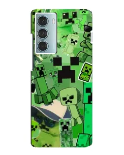 Чехол для Motorola MOTO G200 с картинкой «Криперы Minecraft»