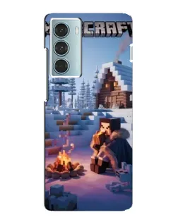 Чехол для Motorola MOTO G200 с картинкой «Зимний Minecraft»