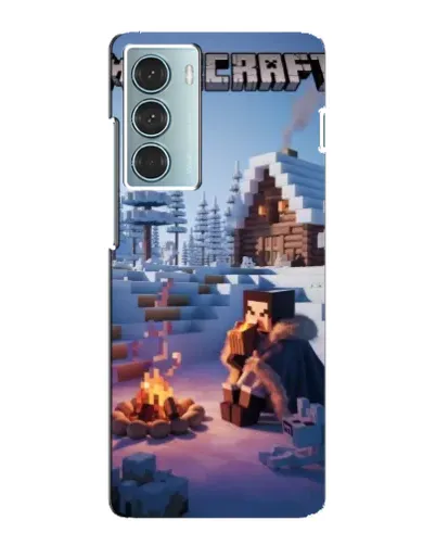 Чехол для Motorola MOTO G200 с картинкой «Зимний Minecraft»