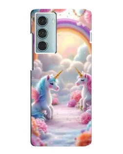 Чохол для Motorola MOTO G200 з картинкою «Веселка і єдинороги»