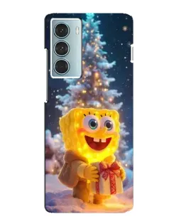 Чехол для Motorola MOTO G200 с картинкой «Рождественский Спанч Боб»